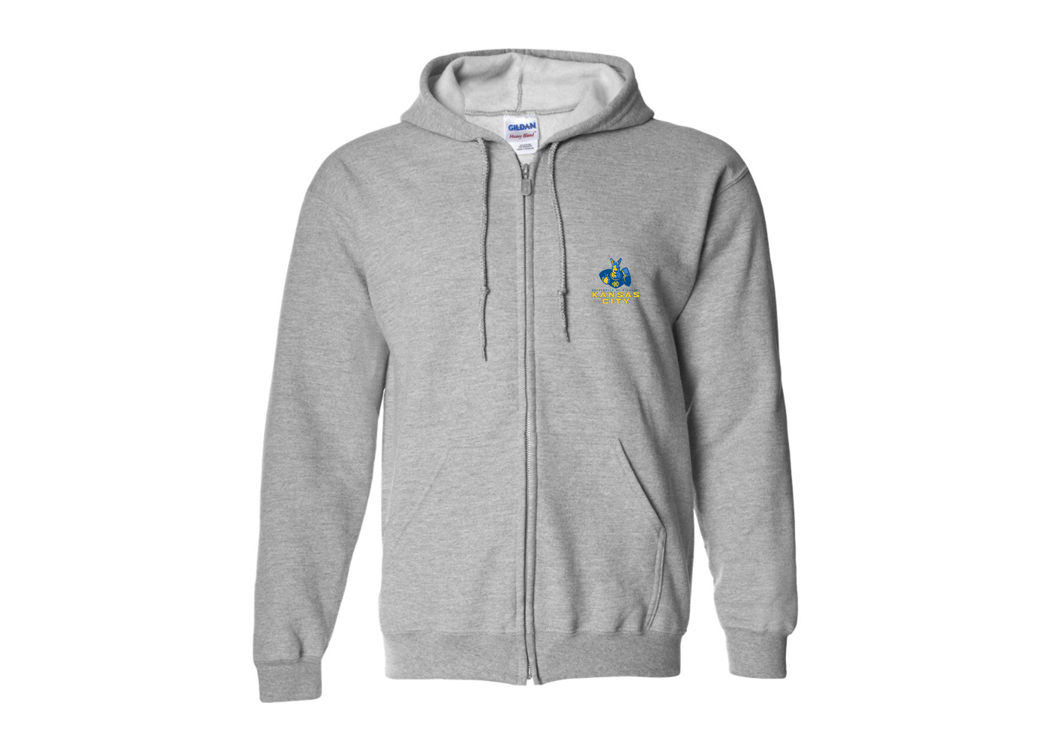 Men's UMKC Kangaroos Gildan Heavy Blend Full Zip Hooded Sweatshirt
